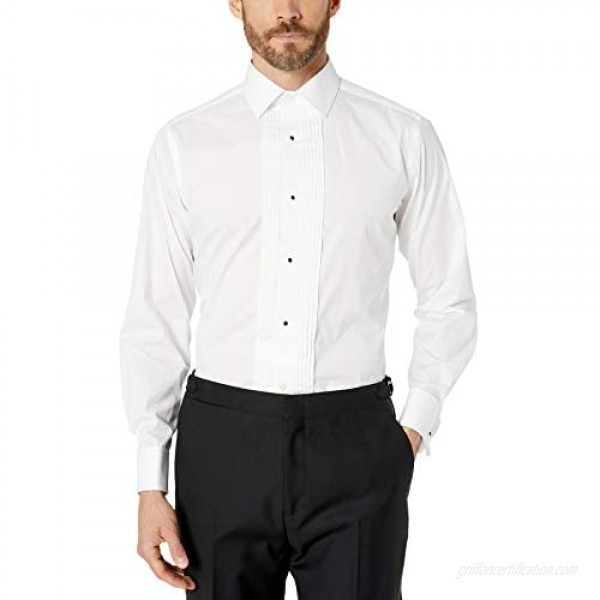 Buttoned Down Men's Tailored Fit Easy Care Bib-Front Spread-Collar Tuxedo Shirt