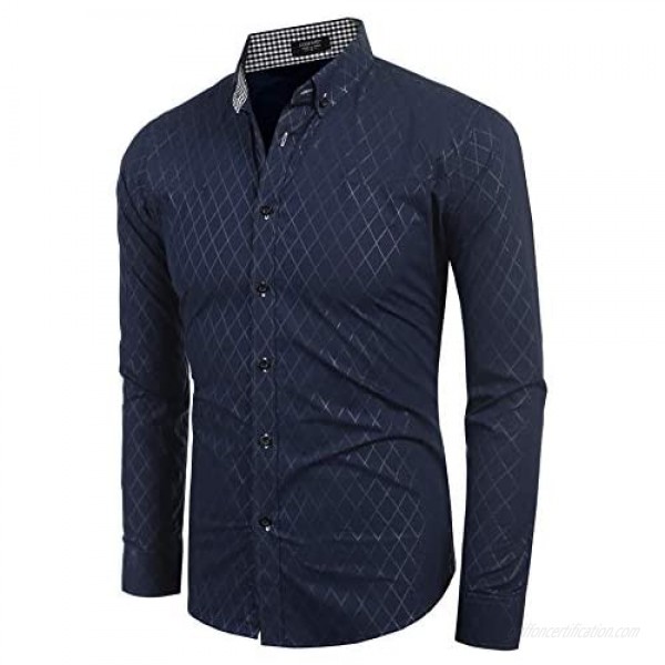 COOFANDY Men's Business Dress Shirt Long Sleeve Casual Slim Fit Button Down Shirt