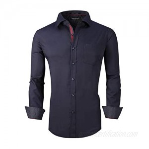 Damipow Mens Dress Shirts Wrinkle Free Bamboo Fiber Long Sleeve Casual Button Down Shirt…