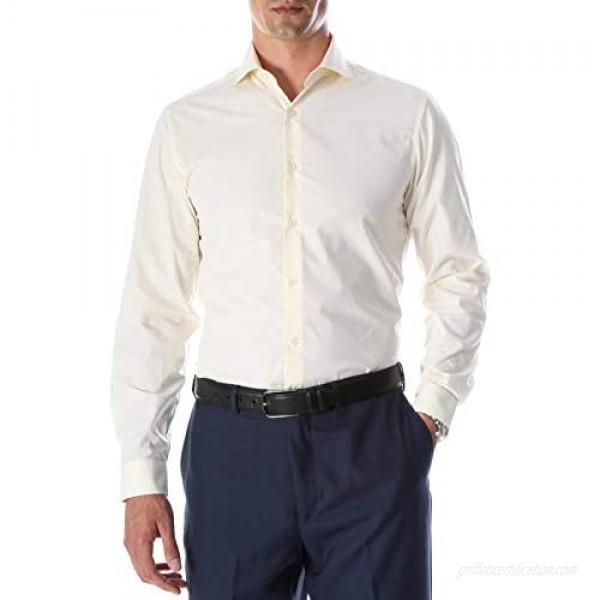 Ferrecci Men's Dress Shirts - Mens Slim Fit Dress Shirt with Spread Collar