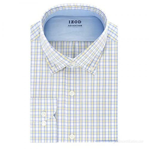 IZOD Men's BIG FIT Dress Shirt Stretch Cool FX Cooling Collar Check (Big and Tall)