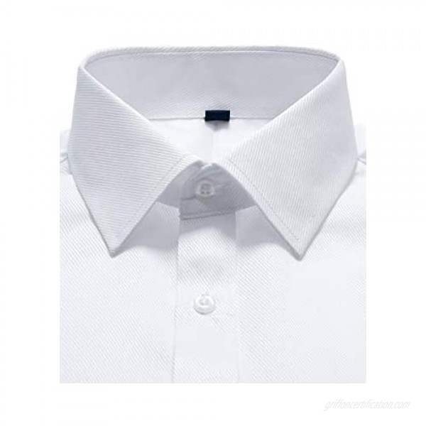 J.VER Men's French Cuff Dress Shirts Regular Fit Long Sleeve Spead Collar Metal Cufflink