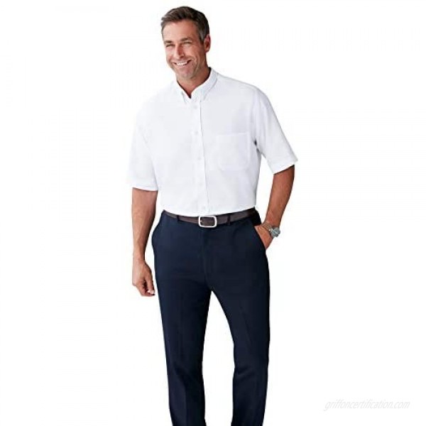 KingSize KS Signature Men's Big & Tall Wrinkle-Resistant Short-Sleeve Oxford Dress Shirt - Tall - 17 1/2 White