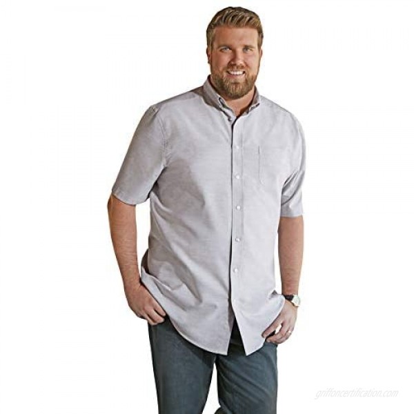 KingSize KS Signature Men's Big & Tall Wrinkle-Resistant Short-Sleeve Oxford Dress Shirt - Tall - 17 1/2 White