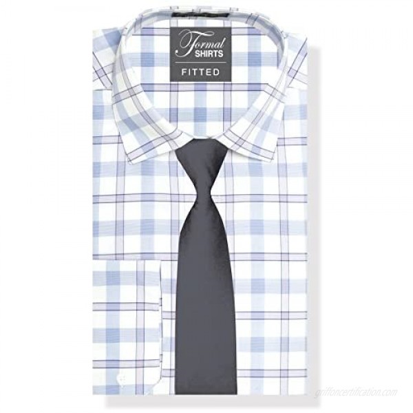 Luxe Microfiber Men’s Fitted Spread Collar Dress Shirt - Style Jesse