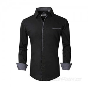 Markalar Mens Button Down Shirts Regular Fit Long Sleeve Cotton Dress Shirt
