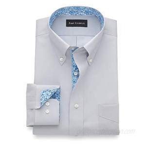 Paul Fredrick Men's Tailored Fit Non-Iron Cotton Solid Button Down Dress Shirt