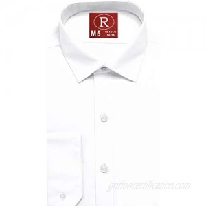 Real Cotton Mens Fitted Dress Shirt  Convertible Cuff  Spread Collar - Style Owen