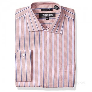 STACY ADAMS Men's Mini Check W/Dobby Stripe Clsssic Fit Dress Shirt