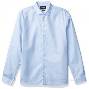 The Kooples Men's Long-Sleeved Button-Down Dress Shirt with a Pique Collar and Slim Fit