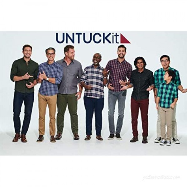 UNTUCKit Pio Cesare - Untucked Shirt for Men Long Sleeve Wrinkle-Free Solid Navy