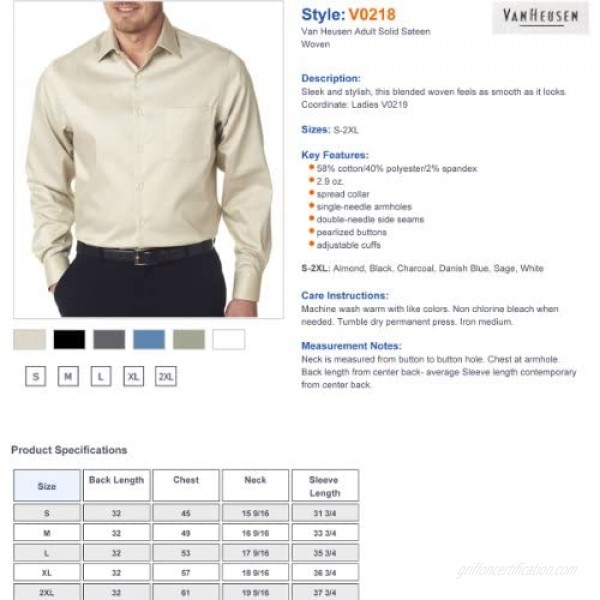 Van Heusen Men's Solid Stylish Woven Shirt Sage X-Large