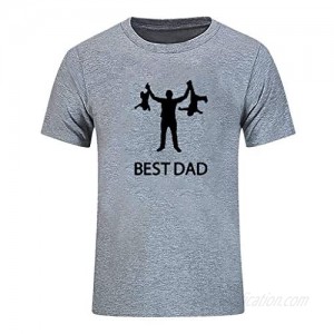 Cardigo Father's Day Mens O Neck Short Sleeve Best Dad Print T Shirts Tops Blouse