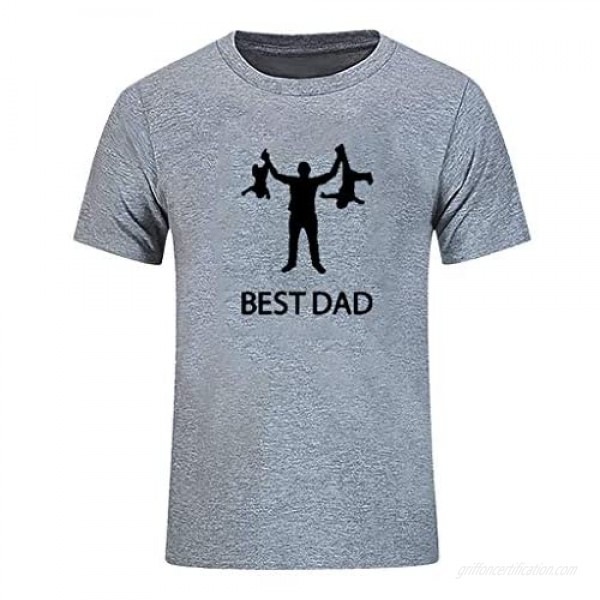 Cardigo Father's Day Mens O Neck Short Sleeve Best Dad Print T Shirts Tops Blouse