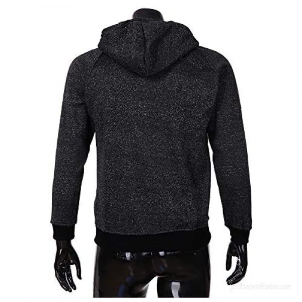 Cardigo Mens Autumn Long Sleeve Zipper Hooded Sweatshirt Outerwear Tops Blouse
