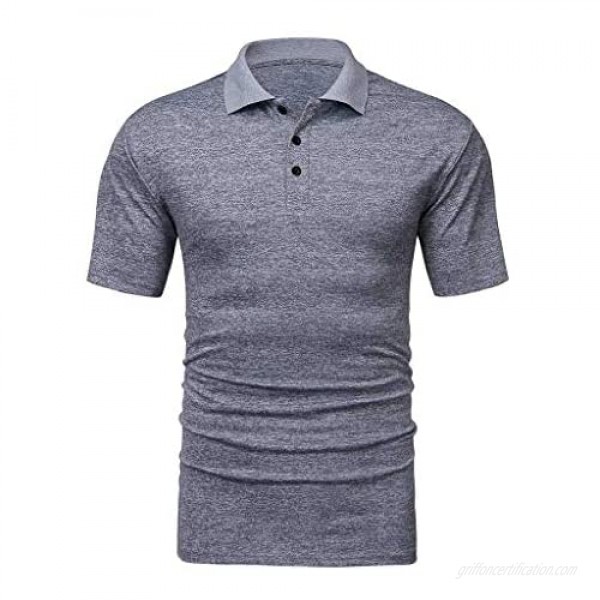 Fashion Shirts for Men Solid Business Turn-Down Collar Short Sleeve Blouse Top