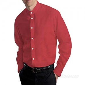 INMONARCH Red Mens Nehru Collar Shirt NSHP15284