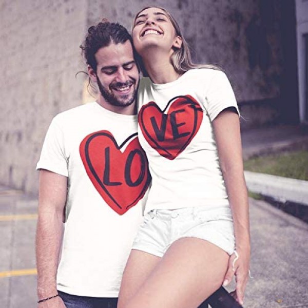 Men's Heavyweight Short Sleeve Crew Neck T-Shirt Letter Printed Valentine's Day Gift Summer Casual Tops