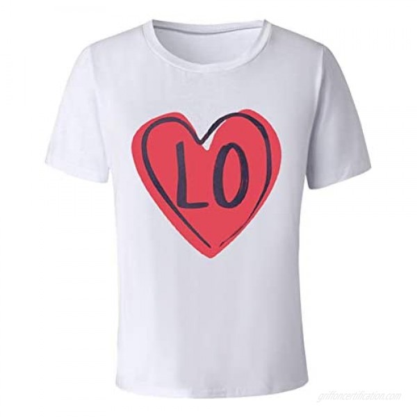 Men's Heavyweight Short Sleeve Crew Neck T-Shirt Letter Printed Valentine's Day Gift Summer Casual Tops