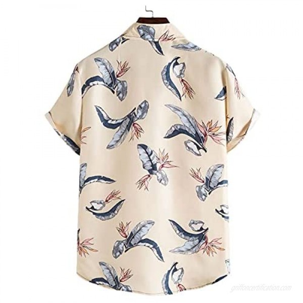 Men's Summer Tropical Hawaiian Beach Shirts Casual Button Down Short Sleeve Holiday Shirt