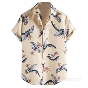 Men's Summer Tropical Hawaiian Beach Shirts Casual Button Down Short Sleeve Holiday Shirt