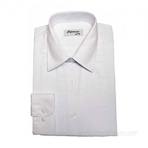 Spencer J's Tuxedo Shirt White Laydown Collar 1/4 Pleat
