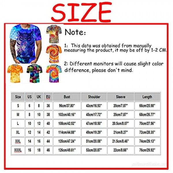 Tantisy Men Fashion Tops Holiday Comforty 3D Cool Printing Beach Large Yards T-Shirt Fit Outdoor Short Sleeve Blouses