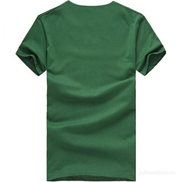 WEUIE Men Fashion Printing Tee Shirt Summer Basic Casual Round Neck Short Sleeve T Shirt Blouse Tops