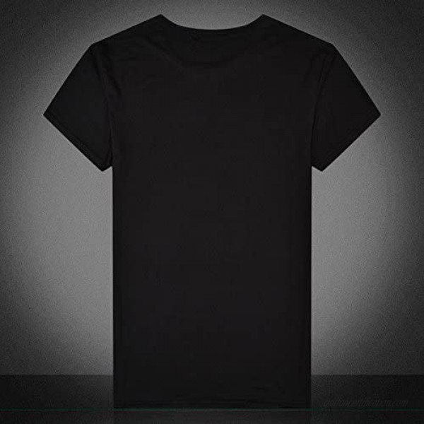WEUIE Mens Short Sleeve T-Shirt Blouse Tops Fashion Skull Printing Tees Slim Fit Crew Neck Summer T Shirts