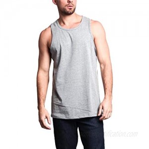 YOCheerful Men Tops Pure Sports Vests Striped Slim Large Open-Forked Male Vests Loose Casual Tank Tops