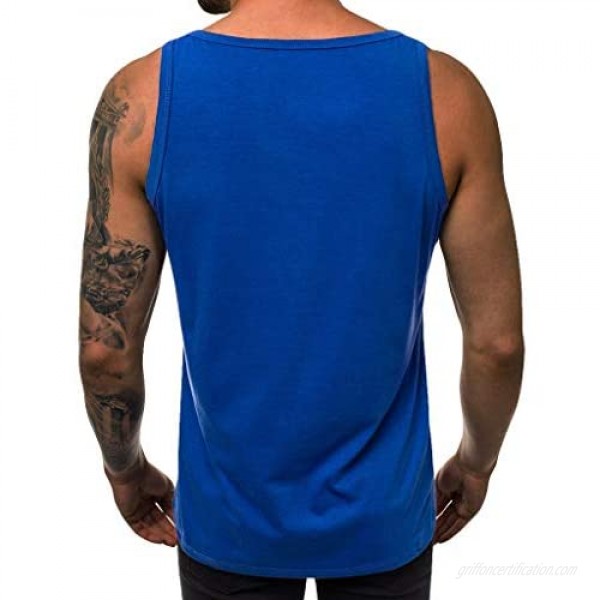YOCheerful Men's Summer Vests Casual Alphabet Printing Elastic Sleeveless Vests Loose Blouse Cool Sports Tank Tops