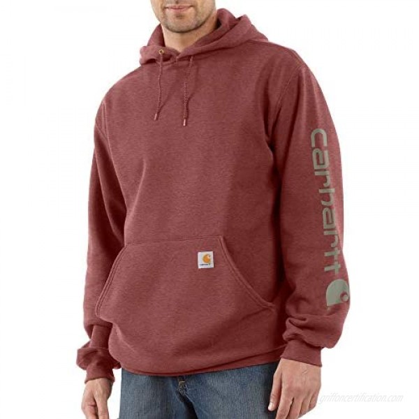 Carhartt Men's Midweight Sleeve Logo Hooded Sweatshirt (Regular and Big & Tall Sizes) Iron Ore Heather 2X-Large/Tall