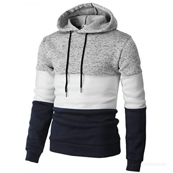 H2H Mens Casual Slim Fit Pullover Sweatshirts Knitted T-Shirts Thermal Napping Inside