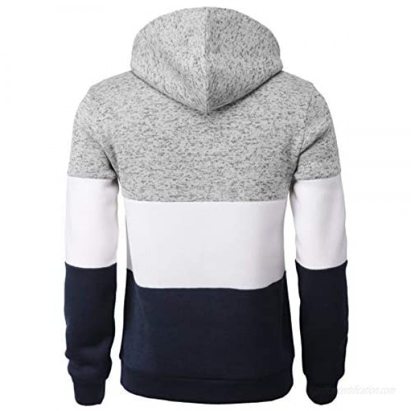 H2H Mens Casual Slim Fit Pullover Sweatshirts Knitted T-Shirts Thermal Napping Inside