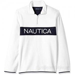 Nautica Men's Polar Fleece 1/4 Zip Block Logo Sweatshirt