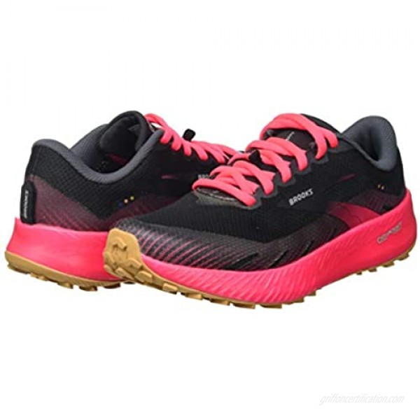 Brooks Womens Catamount Running Shoe - Black/Pink - 8 - B