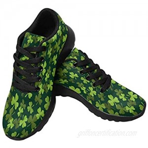 InterestPrint Gym Shoes Women's Shoes St Patrick S Day Green Leaves 6 B(M) US