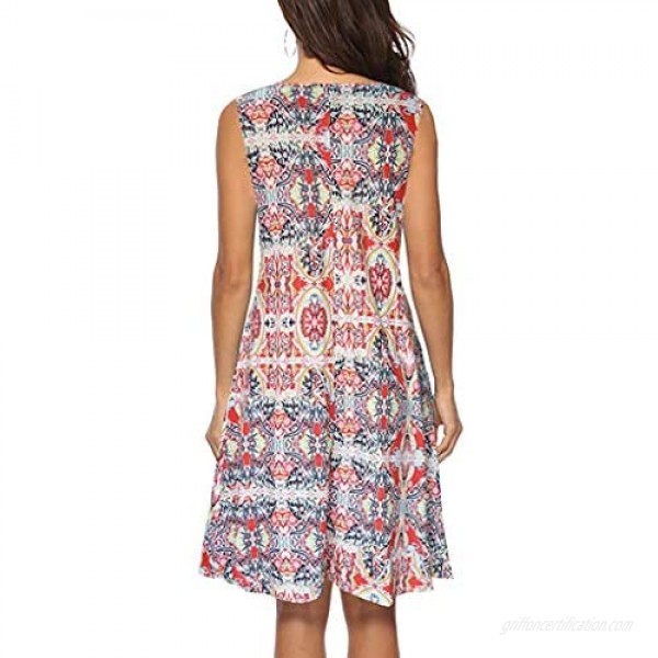 AKIMPE Women Short Sleeve Pleated Loose Swing Casual Gradient Print Shirt Ladies Summer Beach Mini Dress