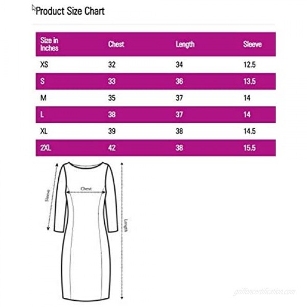Kosher Casual Women's Modest Knee Length Lightweight T-Shirt Dress with 3-4 Sleeves
