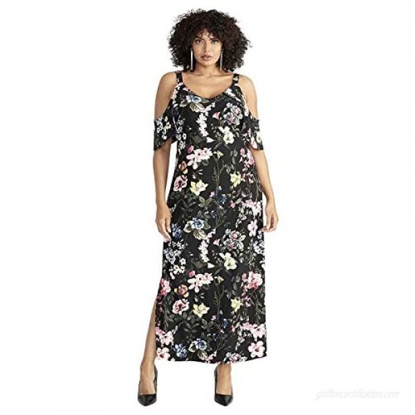 RACHEL Rachel Roy Women's Plus Size Gaia Printed Jersey Maxi Dress