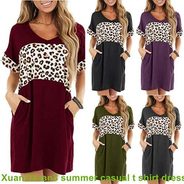 Xuan2Xuan3 Women's Summer T Shirt Dress Sleeveless Stripe Casual Knit Long Beach Dresses with Side Split