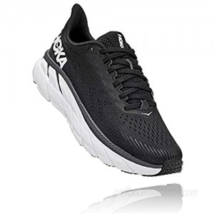 HOKA ONE ONE Women's Clifton 7 Running Shoe (Black/White  8)