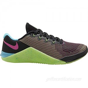 Nike Metcon 5 AMP Women's Training Shoe Black/FIRE Pink-Green Strike-Blue Fury Size