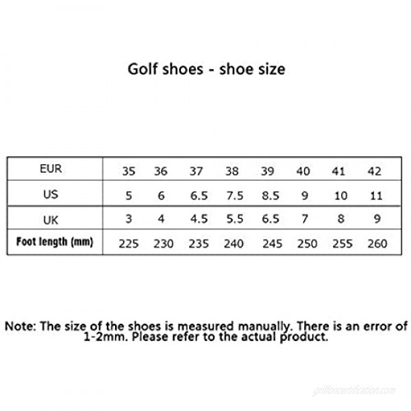 N.Y.L.A. Ladies Professional Golf Shoes Outdoor Protective Leather Stud Sneakers Lightweight and Breathable Golf Training Shoes/Hiking Shoes Rotating Shoelaces/Quick Put on and take Off