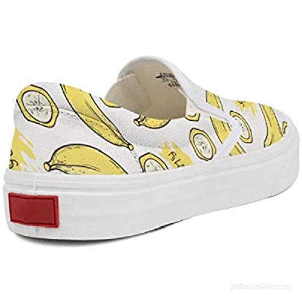Organic Bananas Women's Canvas Slip on Sneakers Casual Shoes