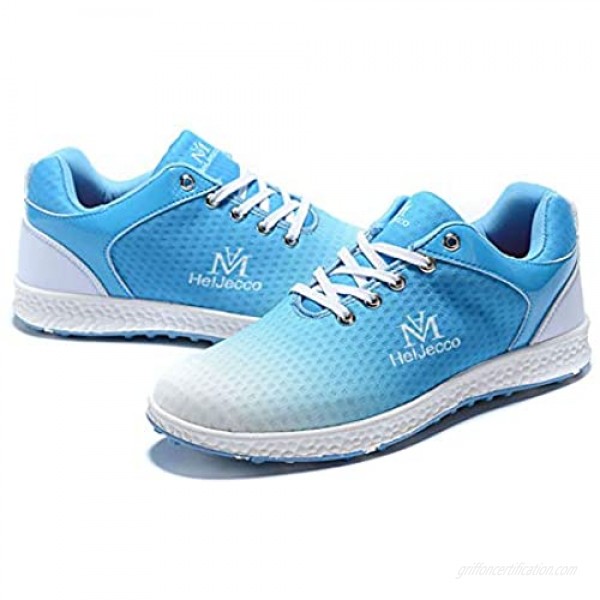 RTY Womens Golf Shoes Leather Golf Shoes for Lady Comfortable Blue 36