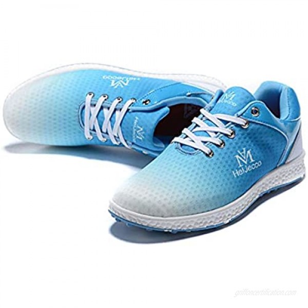 RTY Womens Golf Shoes Leather Golf Shoes for Lady Comfortable Blue 36