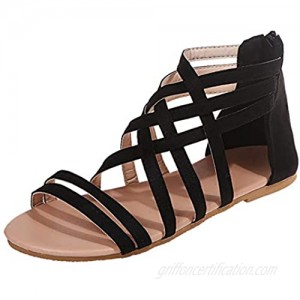 Summer Roman Hollow Open Toe Zipper Women's Shoes Beach Shoes Sandals