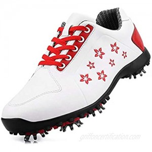 Waterproof Ladies Golf Shoes  Lightweight and Breathable Golf Shoes Spikes  Non-Slip Comfortable and Wearable Golf Hiking Training Shoes