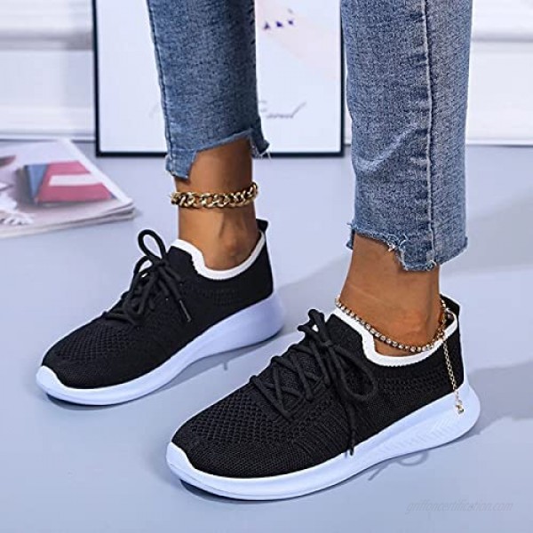 Women's Tennis Shoes Casual Wedge Sneakers Lace Up Sport Walking Running Shoes Outdoor Fashion Jogging Sneaker